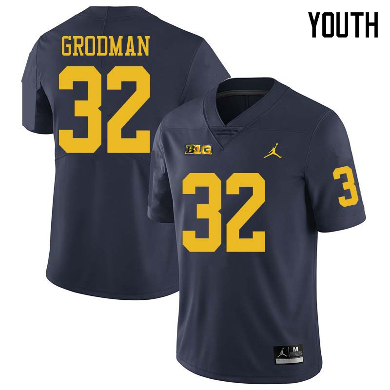 Jordan Brand Youth #32 Louis Grodman Michigan Wolverines College Football Jerseys Sale-Navy